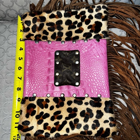 Leather and animal skin Up-cycled LV Bag - Picture 9 of 11